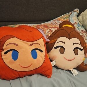 Disney Character Face Cushions - Red and Brown